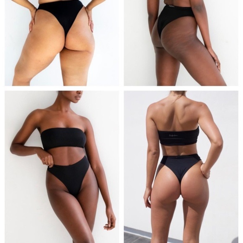 Four Three Seven Swim Nwot Aubrey Bottoms Bikini Color: Black Size: L